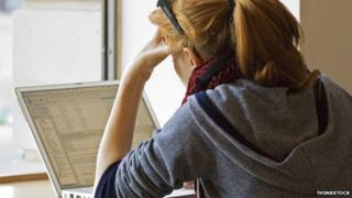 Student at computer