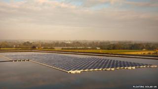 Floating solar panels
