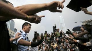 Hong Kong police have increased the security of key government buildings, reports say