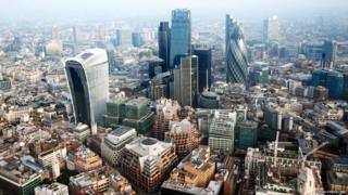 The City as seen from the London Air Ambulance