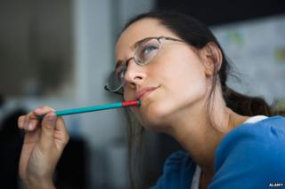 Woman staring into space