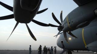 A French military jet in Mali