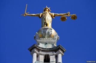 The scales of justice, atop the Old Bailey
