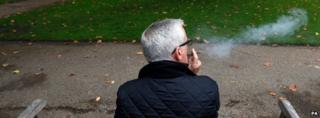 A man smoking a cigar