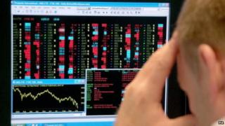 Red trading screen