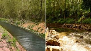 River Medlock before and after the restoration