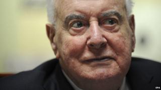 File picture shows former Australian PM Gough Whitlam listening to a speech at the launch of his biography in Sydney on 6 November 2008