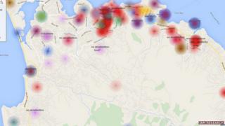 Тепловая карта вопросов, связанных с Эболой