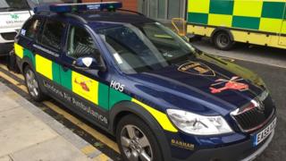Parked ambulance car