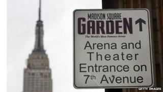 Madison Square Garden directions sign