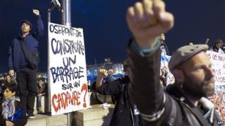 Protesters in Marseille