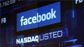 Facebook logo on Nasdaq board