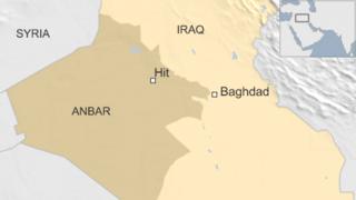 Map showing Hit in Iraq
