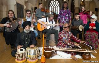 The Inner Vision Orchestra with their instruments