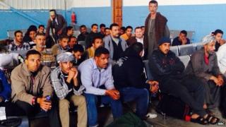 Egyptians at Tripoli airport