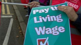 Union strike banner