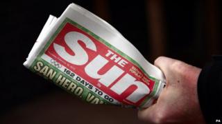 A copy of The Sun