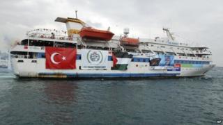 Mavi Marmara leaves from Sarayburnu port in Istanbul 22 May 2010