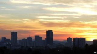 Pretoria skyline at sunset