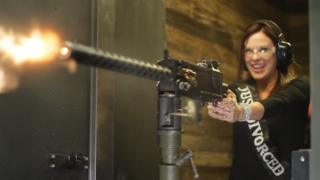 Wendy Lewis shooting her wedding dress