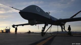 File photo: Maintenance personnel check a Predator drone before its surveillance flight near the Mexican border, at Fort Huachuca in Sierra Vista in Arizona, 7 March 2013