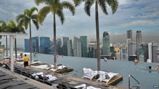 Singapore skyline from Marina Bay Sands