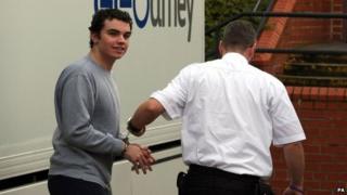 Liam Lyburd is led into court