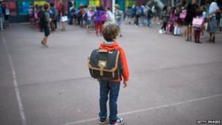 A child alone in the playground