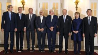 Foreign ministers pose before nuclear talks in Vienna