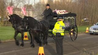 Hundreds of mourners attended the service for Megan and Jordanna