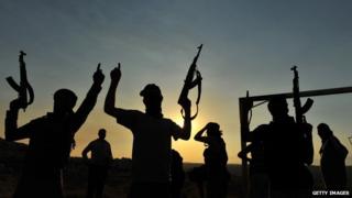 Jihadist fighters in Syria in June 2012