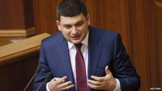 Speaker Volodymyr Hroysman during a session of the parliament in Kiev