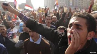 Islamists protest in the Egyptian capital Cairo