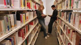 Students in library