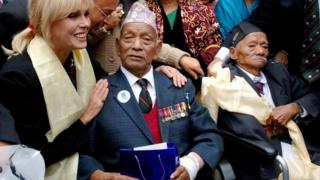 Joanna Lumley and Gurkha veterans