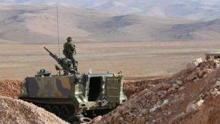 Lebanese soldiers guarding the base known as Tango Ten