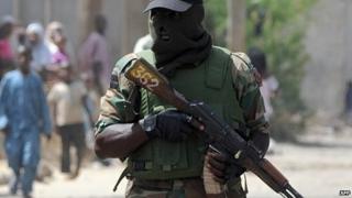 Nigerian security forces on patrol