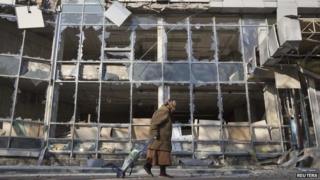 War damage in Donetsk, October