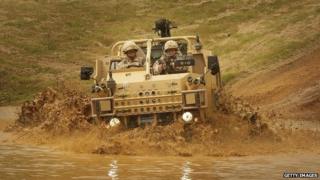 A Jackal long range surveillance and reconnaissance vehicle