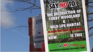Protesters' signs