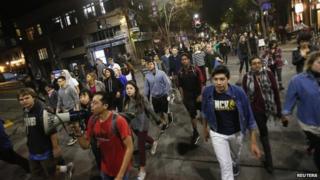 Protesters in Berkeley, California