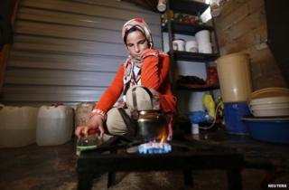 A Syrian refugee girl at a camp in Mafraq, Jordan, 7 December