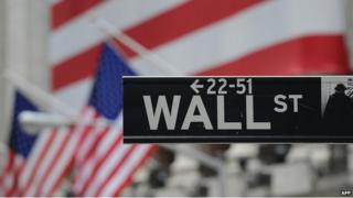 Wall Street sign in New York on 16 September 2008