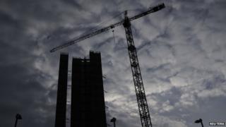 Crane on construction site