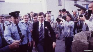 Peter Robinson appearing at Ballybay courthouse