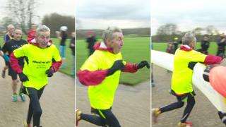 Ron finishing the race