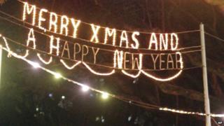 Christmas lights in Harare, Zimbabwe - Tuesday 16 December 2014