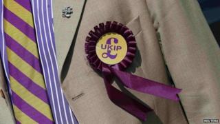File photo of a supporter wearing a United Kingdom Independence Party (UKIP) badge