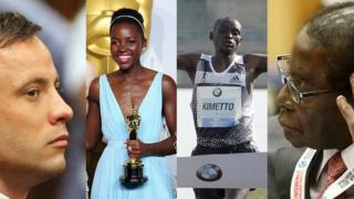 Oscar Pistorius, Lupita Nyong'o, Dennis Kimetto and Robert Mugabe
