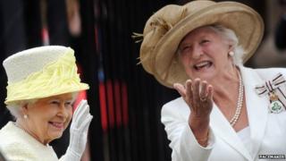The Queen was greeted by Dame Mary Peters during her most recent visit to Belfast in June 2014